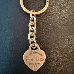 Return to Tiffany & Co. Silver Heart Tag Key Ring Sterling Silver Keychain